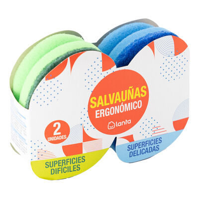 Estropajo salvauñas Lanta 2 uds ergonomico