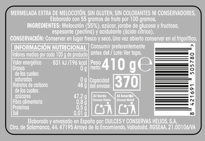 Mermelada extra Alipende 410g melocotón
