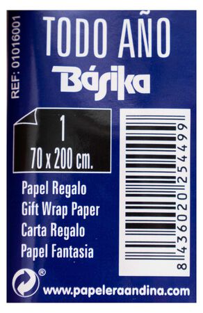 Papel de regalo rollo 70x200cm cl&aacute;sico