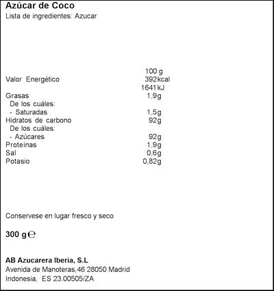 Azúcar de coco no refinado Ecológico Azucarera 300g