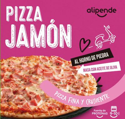 Pizza fina Alipende 350g jamón y queso