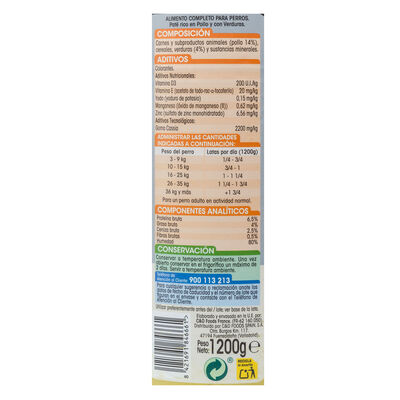 Alimento completo para perros con pollo y verduras Meque 1,2kg