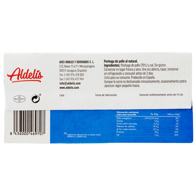 Pechuga de pollo Aldelis 2u al natural