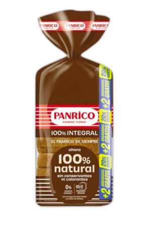 Pan Molde Integral Panrico 410g + 20% Natural