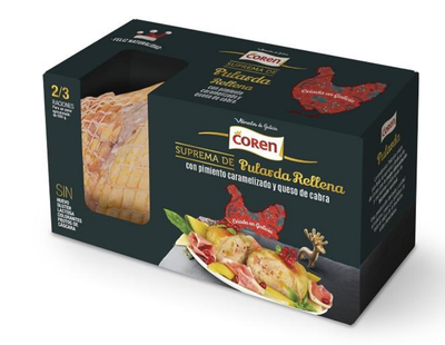 Pularada rellena con pimiento caramelizado y queso de cabra Coren 1,3kg aprox