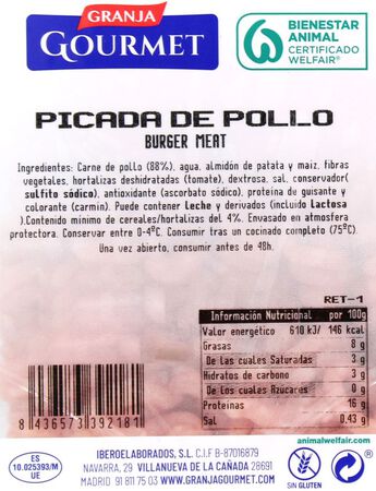 Preparado de carne picada de pollo 500g