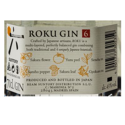 Ginebra Roku 70cl Jap&oacute;n