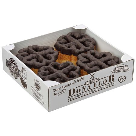 Flor artesana al chocolate horno Doña Flor 140g 4 uds