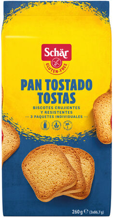 Pan tostado sin gluten sin lactosa Sch&auml;r 260g