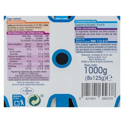 Yogur Alipende pack 8 natural