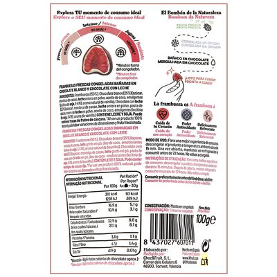 Frambuesa chocolate blanco con leche Itfruit