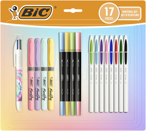 Set escritura Bic 17 unidades pastel