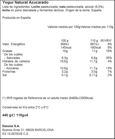 Yogur estilo griego Oikos pack 4 azucarado
