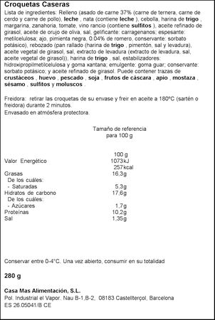 Croquetas caseras Casa Mas 280g