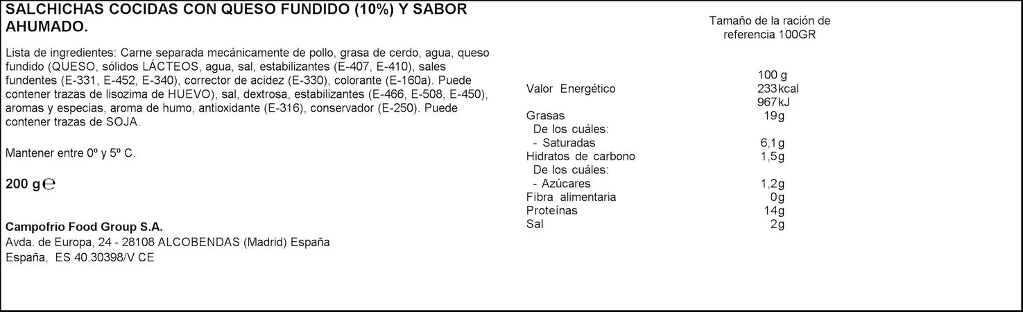 Salchichas wieners con queso Oscar Mayer 200g