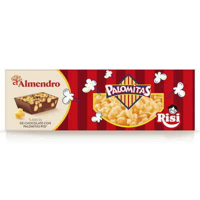 Turrón de chocolate con almendras y Palomitas Risi El Almendro 140g