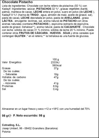 Chocolate Dubai Delicatore Pistacho 98g