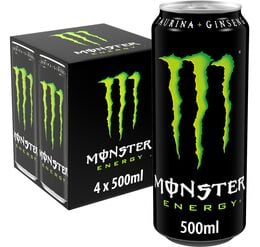 Bebida energética Monster Energy 50cl pack 4 green lata taurina ginseng