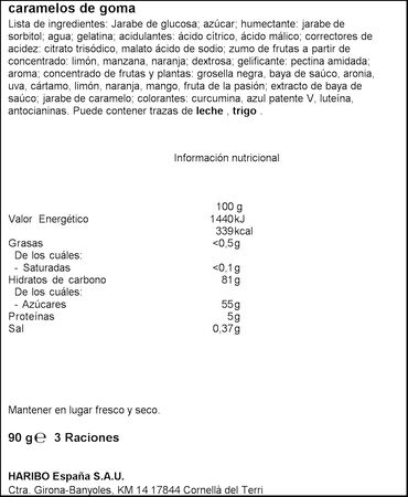 Golosina favoritos de pica Haribo 90g