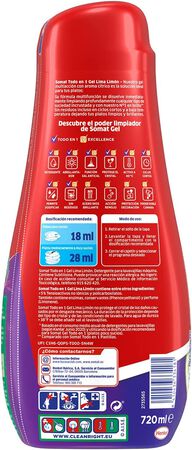 Detergente en gel para lavavajillas Somat 40 lavados limón