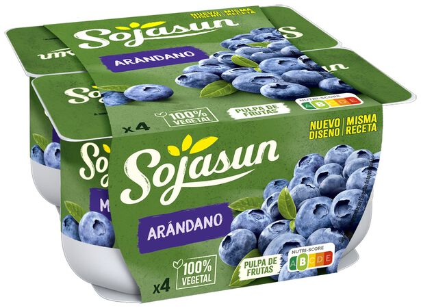 Postre bífidus Sojasun pack 4 arándanos