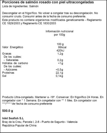 Salm&oacute;n salvaje Exkimo ideal horno 450g