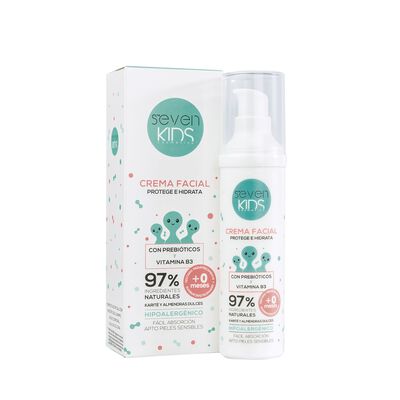 Crema Facial Infantil Seven Kids 50Ml Con Prebi&oacute;ticos Y Vitamina B3 Hipoalerg&eacute;nico