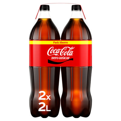 Refresco cola Coca-Cola botella 2l pack 2 zero az&uacute;car