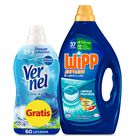 Detergente líquido Wipp 37 lavados Limpio&Liso +  Suavizante Vernel 60 lavados Cielo Azul
