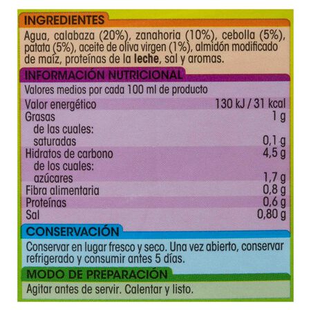 Crema calabaza con aceite de oliva s/gluten Alipende 500ml