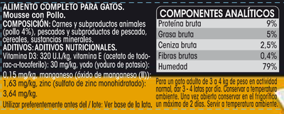 Comida h&uacute;meda gato Meque mousse pollo 85g