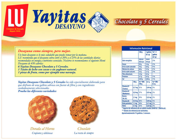 Galletas Yayitas desayuno lu 600g