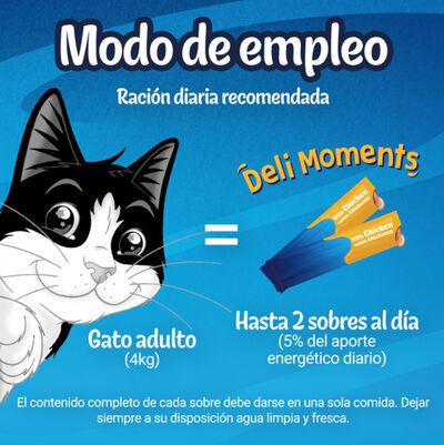 Alimnetacion gato Purina Felix Deli Moments Con Pollo 4x10g