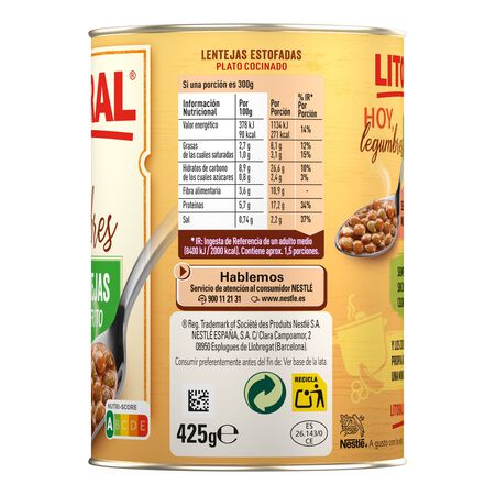 Lentejas de la abuela Litoral 425g