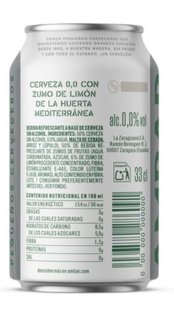 Cerveza Radler Ambar 33cl Triple Zero