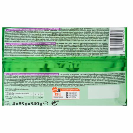 Comida húmeda gato Ultima Fit & Delicious carne pack 4