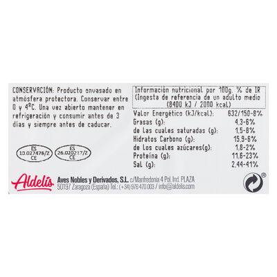 San jacobo pollo y pavo Aldelis 340g