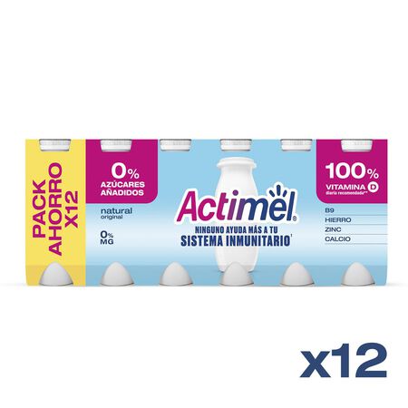 L Casei Actimel 0% MG Danone pack 12 natural
