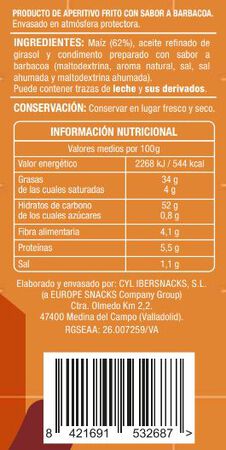 Snack de ma&iacute;z fritos Alipende 150g sabor barbacoa