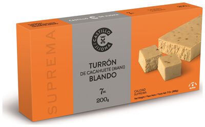 Turr&oacute;n de cacahuete blando calidad suprema Castillo de Jijona 200g