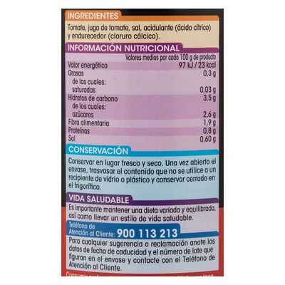 Tomate entero pelado categor&iacute;a extra Alipende 240g