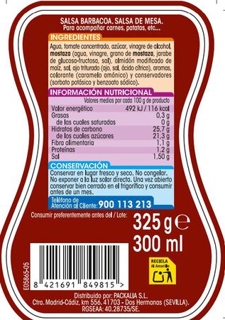 Salsa Alipende 300ml barbacoa