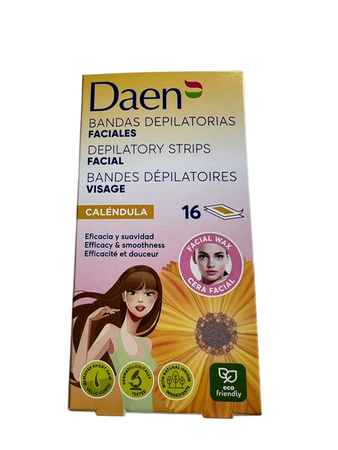 Banda cera depilatoria facial 16 unidades Daen