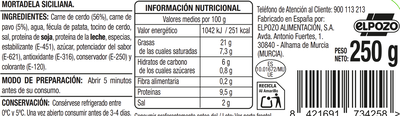 Mortadela siciliana en lonchas Alipende 250g