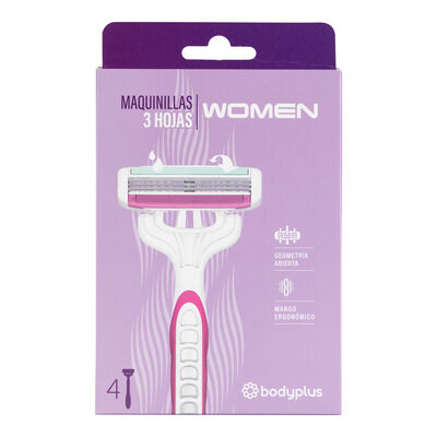 Maquina desechable mujer 3h Bodyplus 4 unidades