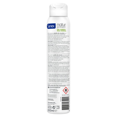 Desodorante spray Sanex Natur Protect piel normal 24h con piedra de alumbre 200ml