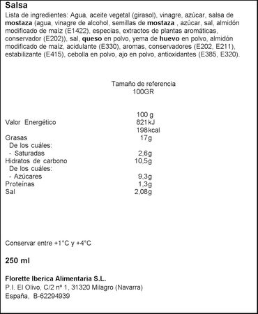 Salsa Florette 250ml c&eacute;sar
