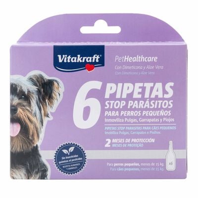 Pipetas perro Vitakraft antiparásitos 6 unidades