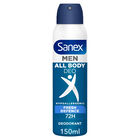 Desodorante en spray con protecci&oacute;n 72h para todo el cuerpo Men Sanex 150ml Fresh Defence