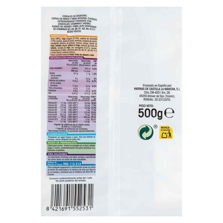 Cereales en copos integrales Alipende 500g de chocolate